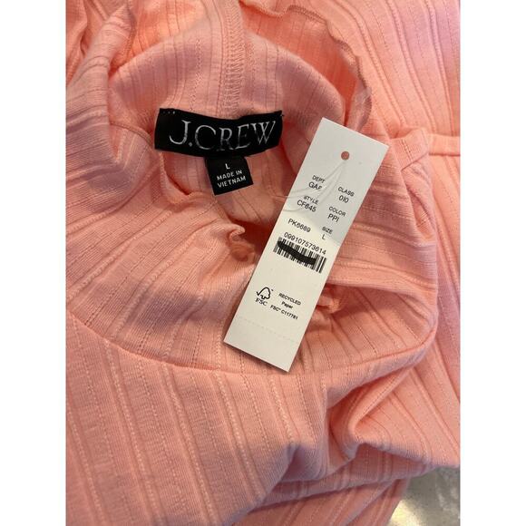 J. Crew Pointelle knit turtleneck pink size large - Picture 4 of 4